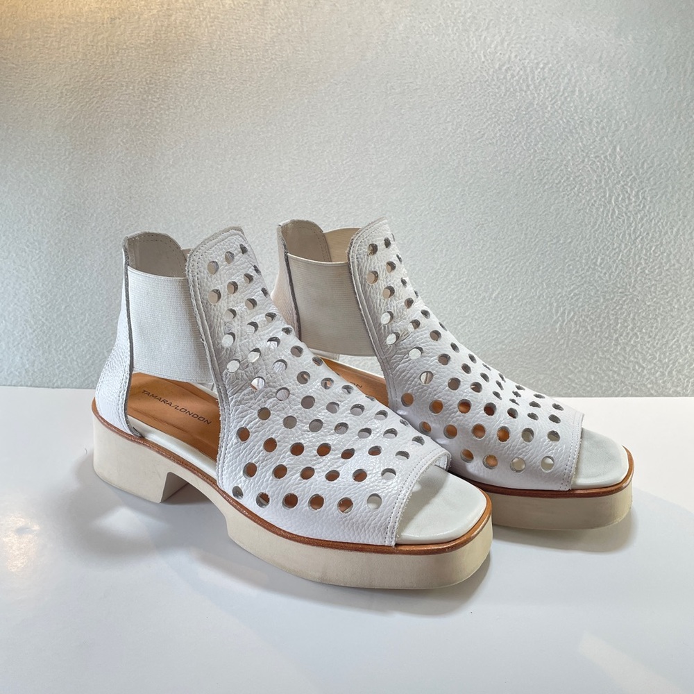 Tamara London Droid White Perforated Women's Shoes